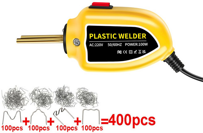 스테이플러 플라스틱 용접기 납땜 키트 수리 스테이플 자동차 400 인두 히트건 도구 100W 범퍼, 1개
