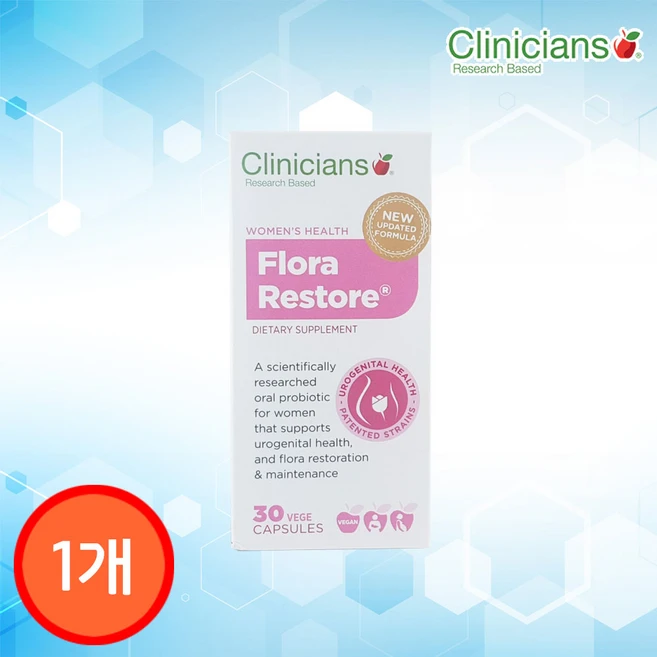 클리니션스 뉴질랜드 플로라 리스토어 여성 질유산균 30캡슐, 1개, 30정 - 쿠팡