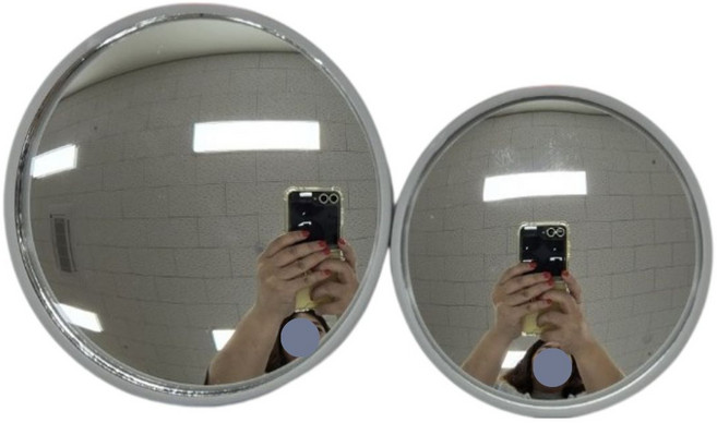 바이유즈 볼록거울 여행필수핫템 7.5+9.5사이즈 2사이즈, 1세트, 실버