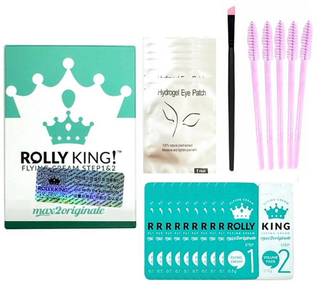 롤리킹 펌제 1제 2제 +아이패치5장+실리콘펌스틱1개+속눈썹브러쉬5개 증정 속눈썹펌제, 1개