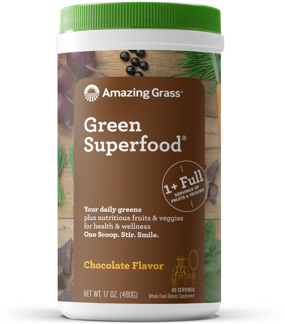 어메이징그라스 그린 슈퍼푸드 알칼라이징 & 에너자이징 식물성 뉴트리션 글루텐 프리 무설탕, 1개