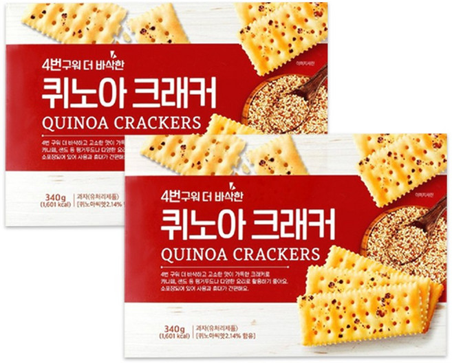 [4번구워 더 바삭한] 퀴노아 크래커, 2개, 340g