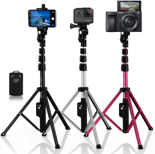 셀루미 VCT-188 무선 삼각대 셀카봉 풀세트, 실버, 1개