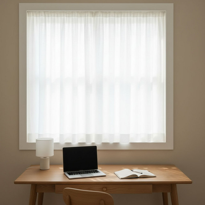 유스몰 붙이는 나비주름 쉬폰 커튼 가리개