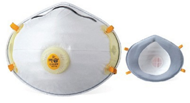 크린탑 C460V 1급 방진마스크 원형밀착포 컵형 배기밸브 10매입, 1개