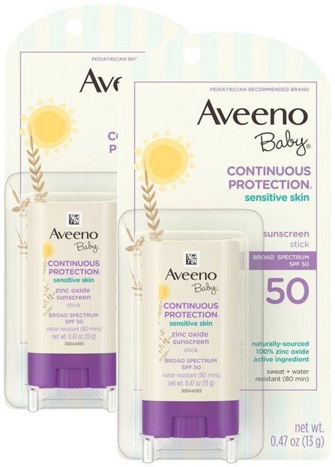 Aveeno 아비노 베이비 미네랄 선스크린 스틱 SPF50 13g 2팩