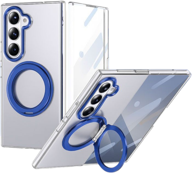 럭스폰 전면 HD 투명 강화 액정 완벽 보호 고투명 브래킷 맥세이프 플드 전용 하드 케이스