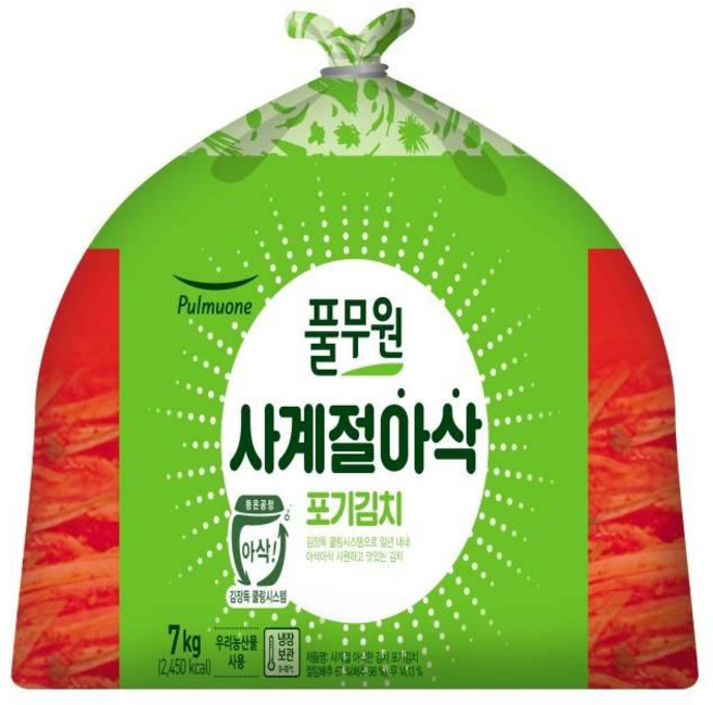 풀무원식품 사계절 아삭 포기김치, 7개, 7kg