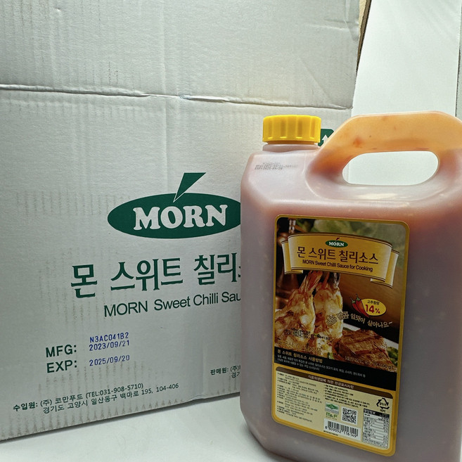 업소용 몬 스위트 칠리소스 5L x 4개 1박스 대용량 M&F 쿠킹소스