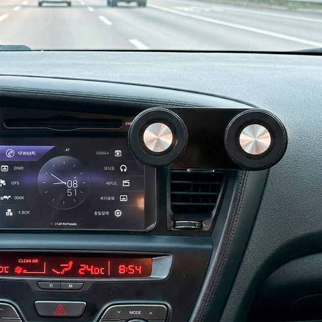 원디몰 송풍구 듀얼 맥세이프 핸드폰 거치대, 블랙, 1개