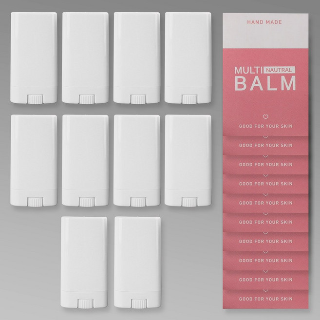 포포라운지 썬스틱공병 데오드란트 로션바 용기 15g, 10개, 화이트