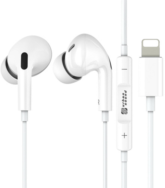 8핀 인이어 스테레오 이어폰 애플/아이폰, 화이트, 화이트