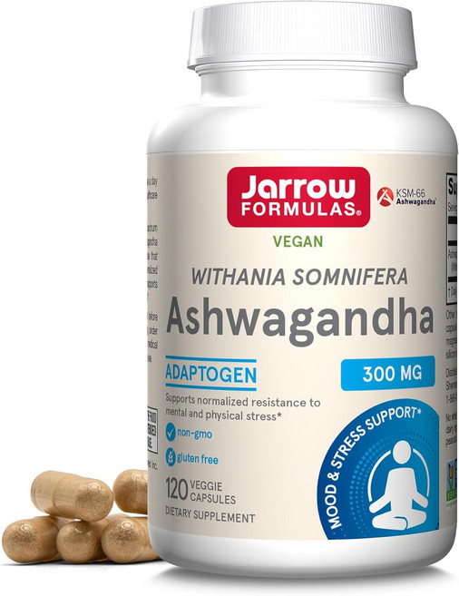 Jarrow 자로우 Ashwagandha 300 MG 120정 베지캡슐, 1개