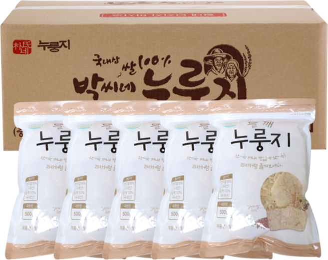 들깨누룽지 5봉지(500gX5봉)_ 박씨네누룽지, 5개, 500g