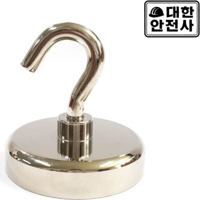 자석후크 60mm 강력 자석고리 작업대걸이 네오디움, 1개, 은색