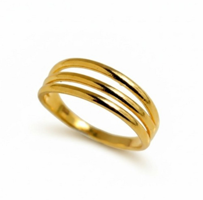 루이비쥬 [24K정품] 순금 가성비 세줄 할로우 효도 어버이날 엄마선물 우정반지+실버진주귀걸이+고급포장서비스