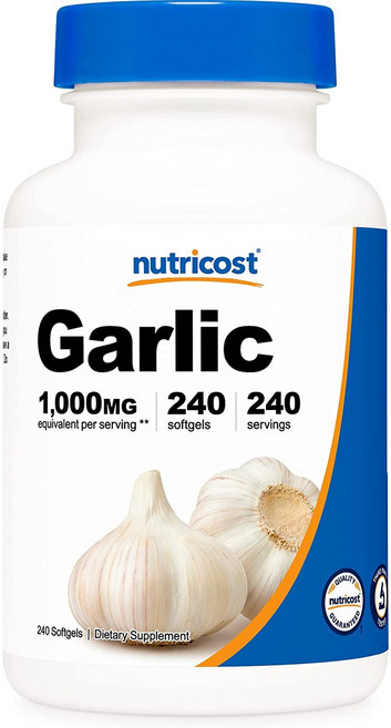 nutricost 大蒜萃取無麩質軟膠囊 1000mg, 240顆, 1罐