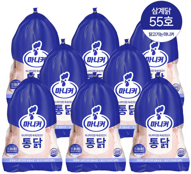 마니커 삼계 55호 530g 냉동 삼계탕용 통닭, 8개