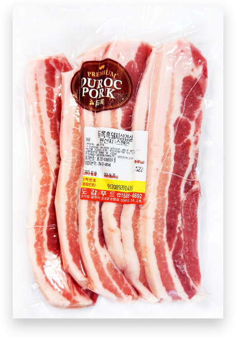 더푸드마켓 듀록 흑돼지 구이용 삼겹살 500g, 1개, 구이용 500g(두께1cm)