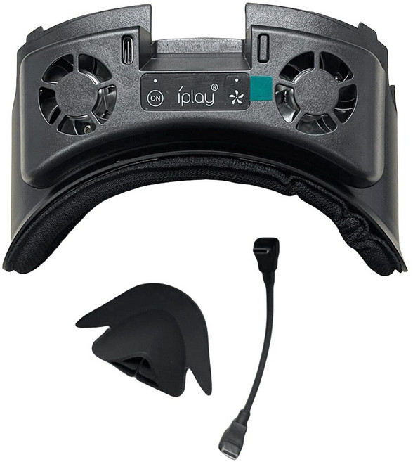 냉각 팬이 포함된 충전식 페이스 커버 메타 퀘스트 3 VR 헤드셋용 RGB 라이트 페이셜 라디에이터, 01 CHINA, 02 Black, 1개