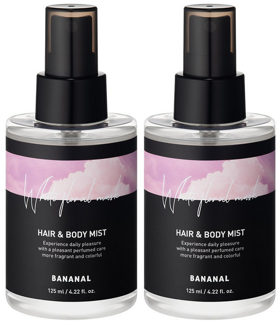 바나날 퍼퓸드 헤어&바디 미스트 화이트 플로랄 머스크, 125ml, 2개