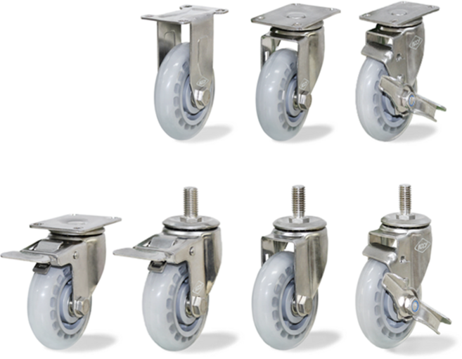 스텐바퀴 5인치 경량 올스텐인라인캐스터 투명바퀴 무소음 대차바퀴, 1개