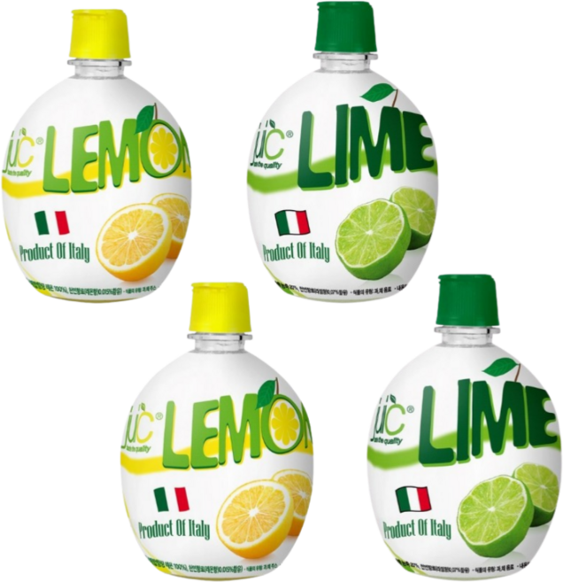 엠에스 5배 농축 레몬즙 + 라임즙 세트, 4개, 200ml