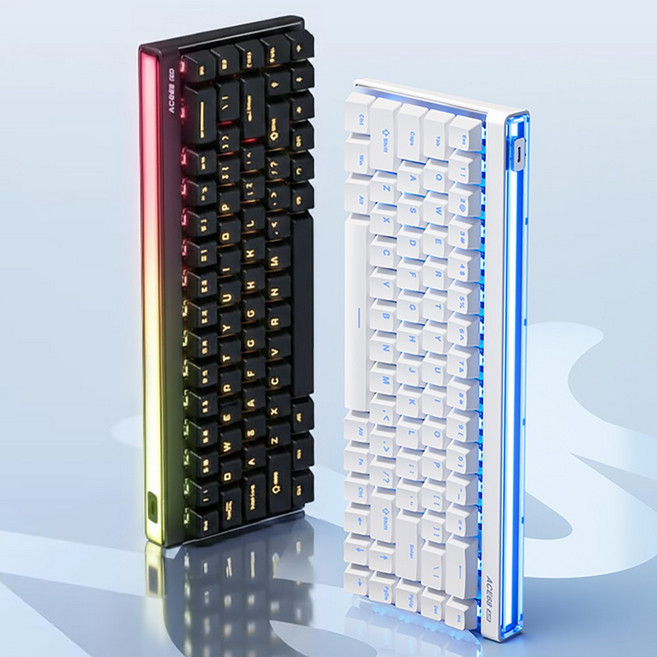 MCHOSE Ace68 Air 유선 8K 래피드트리거 자석축 텐키리스 키보드, 화영자석축 화이트