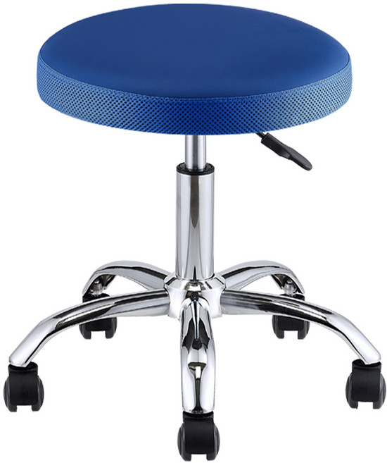 천하퍼니처 국산 이동식 등받이의자 진찰 진료 원형 병원 작업 간이의자, 일반진찰의자(블루), 1개