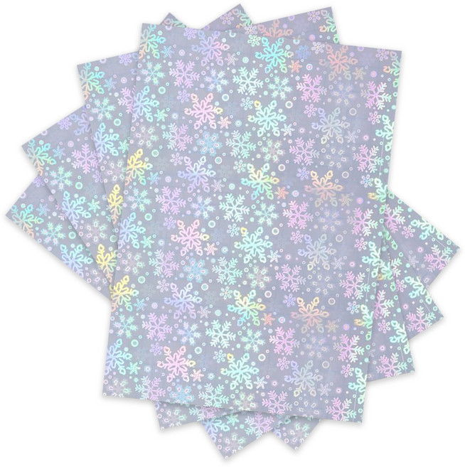 [메잌미] 오로라 필름 홀로그램 시트지 (A4/10장), 눈송이