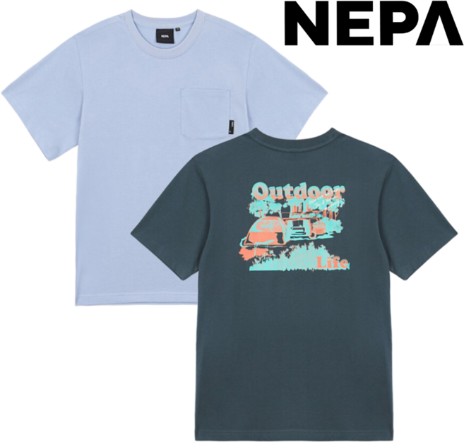 [백화점발송] 네파 남여공용 라운드 반팔 티셔츠 여름 면폴리 흡습속건 루즈핏 친환경 반팔티 일상 외출 등산 캠핑 골프 여행 운동 아웃도어 커플 상의