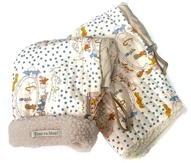 셀렉트템 양털 킥보드 핸드워머 자전거 스쿠터 공용 겨울 핸들커버 장갑, 1세트, 화이트