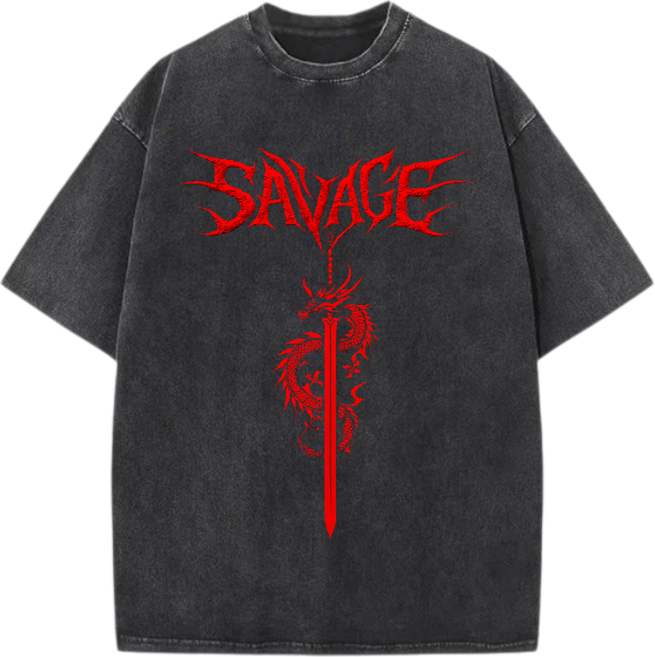 코튼 티셔츠와 독특한 프린트.블랙 시리즈