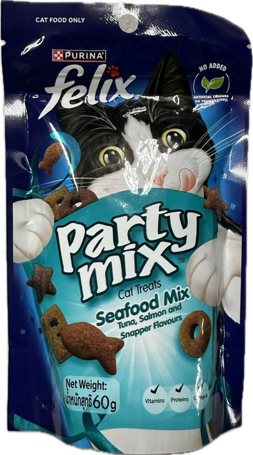 Purina Felix 樂天 Party Mix 貓零食 60g, 8個, Seafood Mix