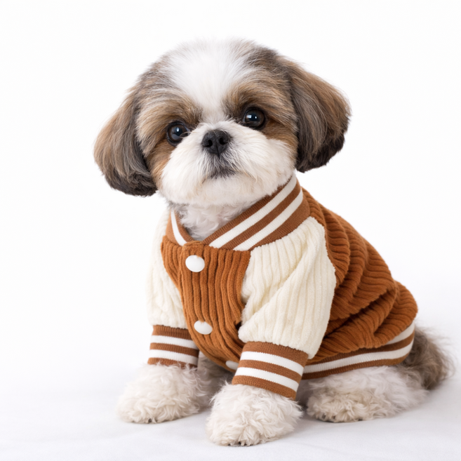 [푸들나무] 코듀 클래식 점퍼, 1개, 브라운