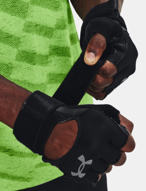 [언더아머 본사] 남성 웨이트리프팅 글러브 1369830-001, Black-L