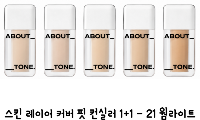 어바웃톤 스킨 레이어 커버 핏 컨실러 5.6g, 2개, 21 WARM LIGHT(웜라이트)