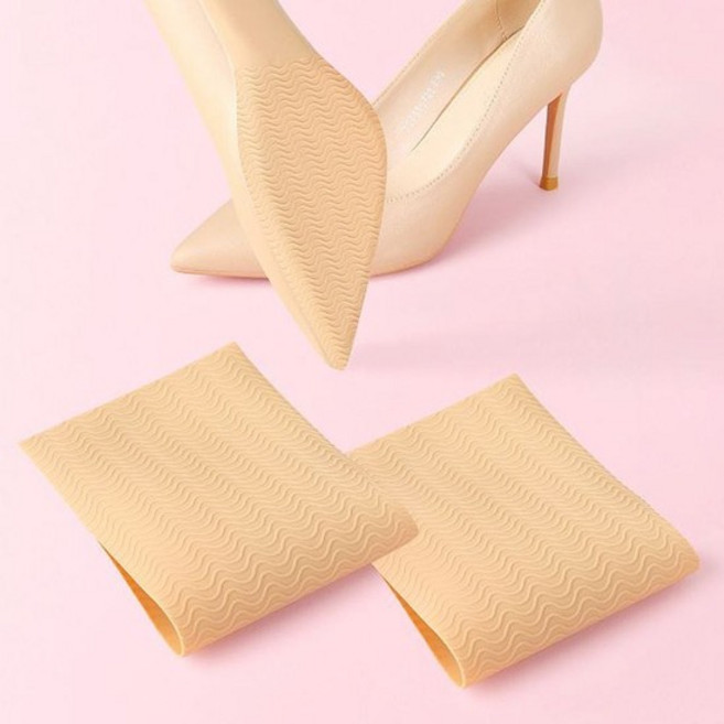 신발 밑창보호 미끄럼방지 패드 구두 수선 논슬립 접착 스티커, 연베이지