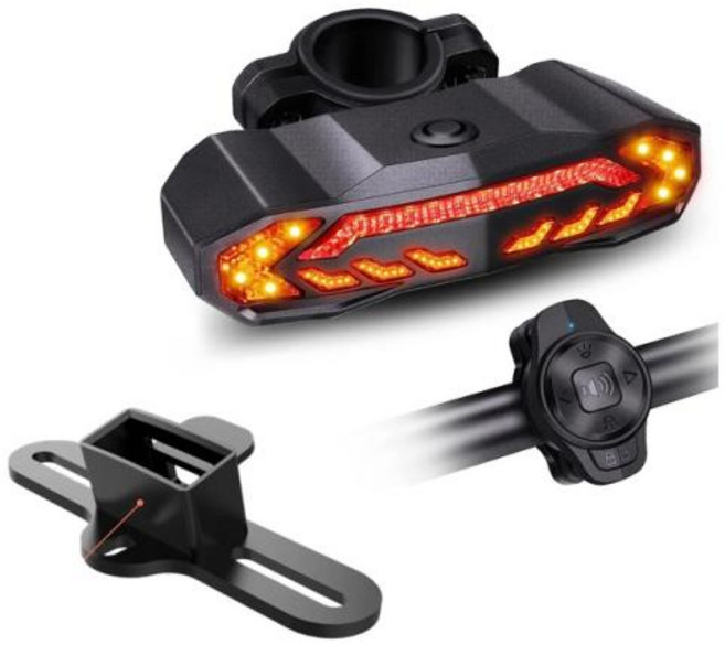 자전거도난방지 오토바이경보 알람 바이크 WSDCAM 스마트 자전거 후미등 방향 지시등 브레이크 센서 무선 원격, 2) B, 1개