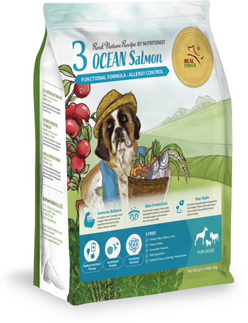 瑞威 Real Power 全齡犬乾糧 舒敏護膚配方 3號, 2kg, 1個, 混合口味