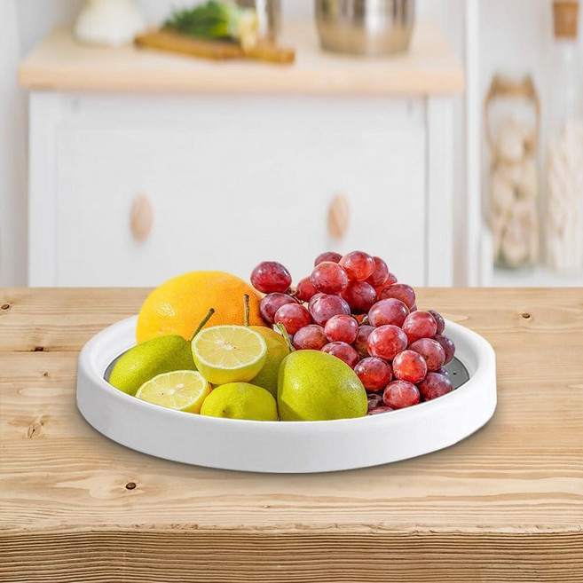 25.4cm(10인치) 미끄럼 방지 Lazy Susan 오거나이저 - 캐비닛 식료품 저장실 정리 및 보관을 위한 턴테이블 랙 주방 냉장고 욕실 메이크업 화장대 조리대