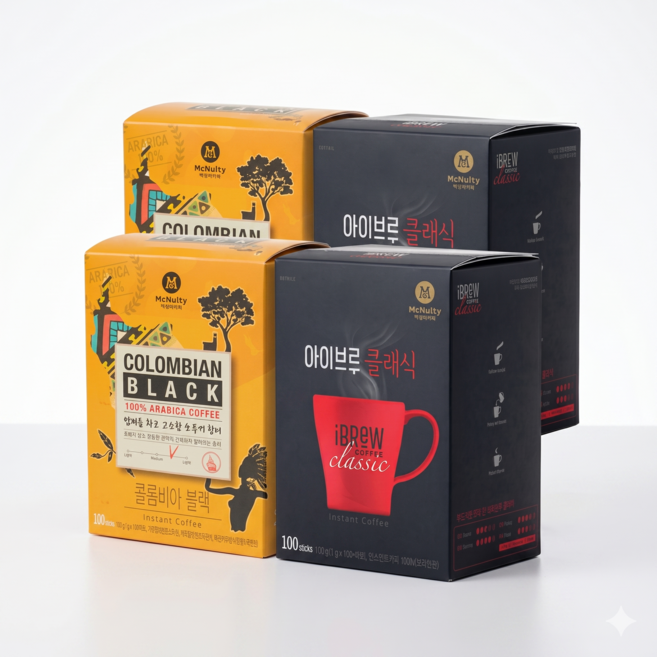 콜롬비아 블랙 100T 2개+ 아이브루 클래식 100T 2개