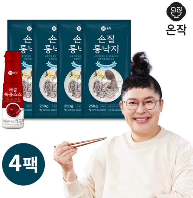 이영자 손질통낙지 4미 250g x 4팩+매콤볶음소스 4병 추가, 4개