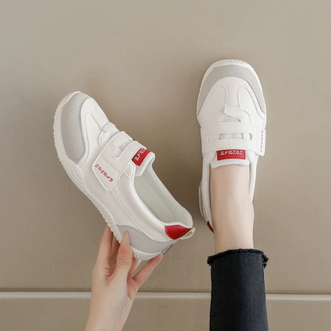 여성 찍찍이 플랫 단화 스니커즈 데일리 심플 패션 로퍼 운동화