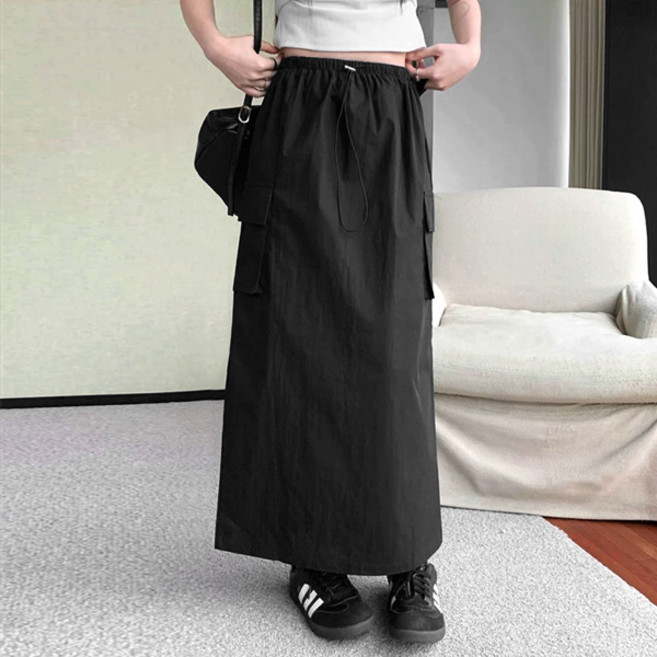 마이쏭 여성 바스락 봄신상 플레인스트링카고롱스커트