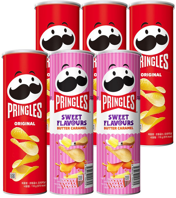 프링글스 오리지날 110g x4개+버터카라멜 110g x2개, 1개