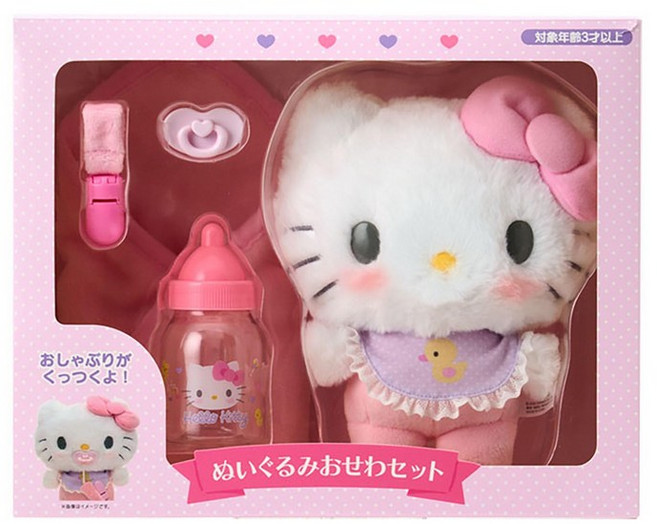 199222 산리오(SANRIO) 봉제인형 오세와 세트(베이비) 헬로 키티 대상 연령 3세, 상세페이지 참조, 1개