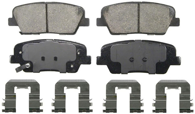바그너 QS ZD1284 디스크 브레이크 패드 세트 부드럽고 조용한 스톱을 위한 모따기 엣지 2011-2015 기아 쏘렌토 장착, QS - Ceramic