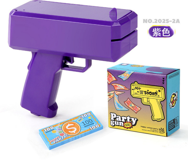 噴錢槍 Money Gun美金槍 噴錢槍玩具射錢 鈔票槍 玩具槍, 1個, 2025-2A無logo紫色噴錢槍(小號)210g:1個