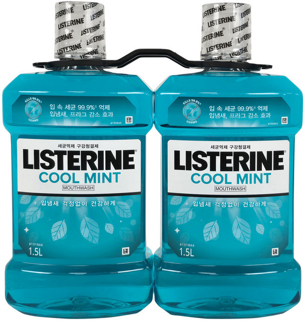 리스테린 쿨민트 구강청결제, 1.5L, 1개입, 2개